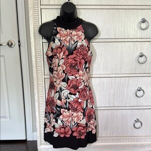 White House Black Market Pink and Black Halter Mini Dress